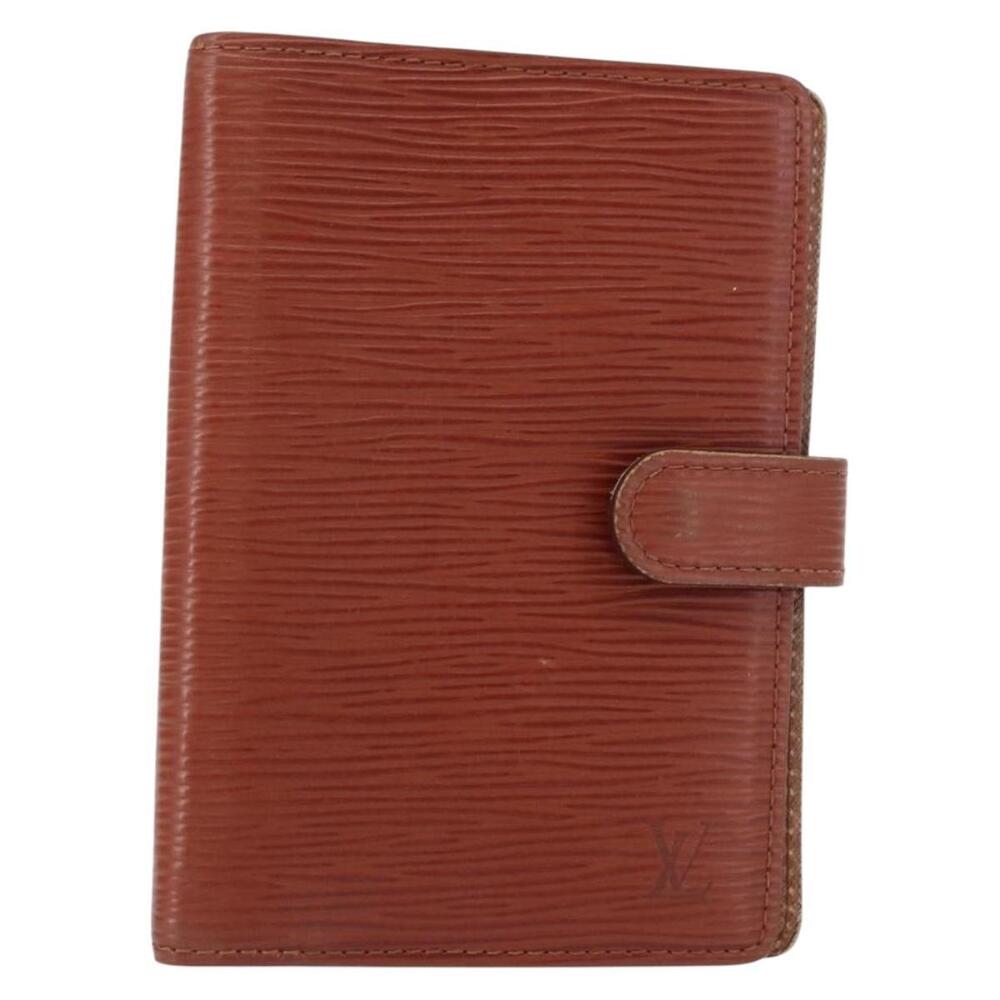 LOUIS VUITTON Epi Agenda PM Day Planner Cover Brown R20053 LV Auth BA7723